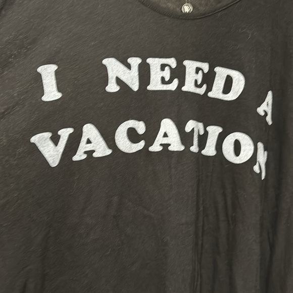 Wild fox Swim “I need a vacation” tee/swim cover-up, black, labeled 2 (2X) NWT - Picture 2 of 8